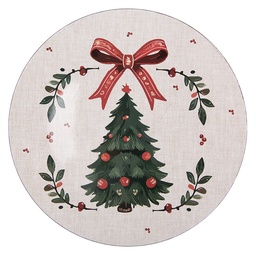 [TCH85L] Sottopiatto Beige Verde Ø 40x1 cm