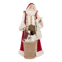 [6PR5536] Decorazione Natalizie Babbo Natale Beige Rosso 15x14x29 cm