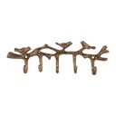 Wall Coat Rack 5 Hooks Gold colored 18x2x6 cm