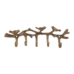 [6Y5883] Wandgarderobe 5 haken Goldfarbig 18x2x6 cm