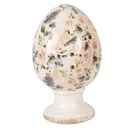 Uovo decorativo su piede Beige Rosa Ø 15x24 cm