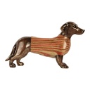 Décoration Chien Marron Rouge 40x11x24 cm