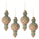 Boule de Noël Cuivre set 4Ø 6x14 cm
