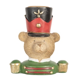 [6PR5753] Kerzenständer Braun Grün 9x6x10 cm