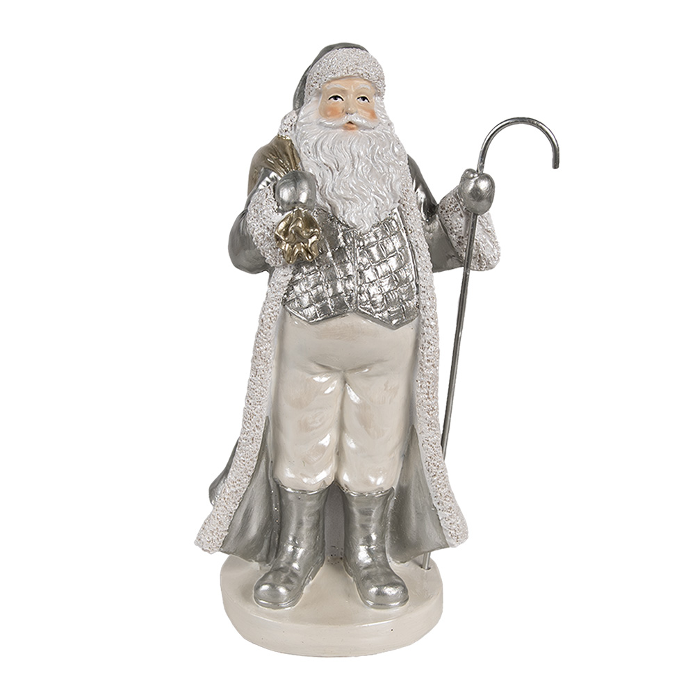 Decorazione Babbo Natale Argento 24x23x44 cm