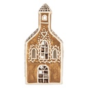 Tealight Holder Christmas House Brown White 8x7x17 cm