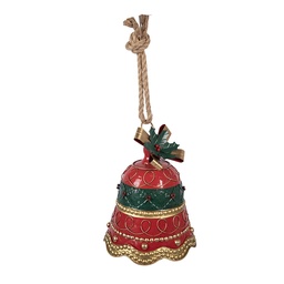 [6Y5987] Decorazione Campana Rosso Verde Ø 24x31 cm