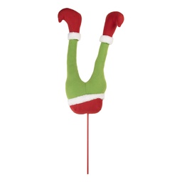 [50911] Decorazione Natale Gambe da elfo di Natale Verde Rosso 20x10x80 cm