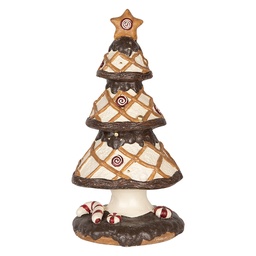 [6MG0146] Decorazione Natalizie Albero di natale Marrone Bianco Ø 22x43 cm