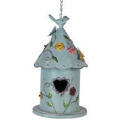 [6Y5731] Vogelhaus Blau Grün 16x19x29 cm