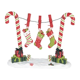 [6PR5410] Decorazione Bastoncino di zucchero Rosso Verde 32x10x25 cm