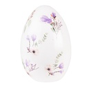 Statua Decorativa Uovo Bianco, Lilla Ø 11x17 cm