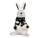 Décoration Statue Lapin Blanc Noir 5x4x9 cm