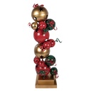 Dekoration Säule Christbaumkugel Rot Grün 43x40x150 cm