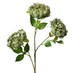 [5PL0166GR] Branche de décoration avec fleurs Vert 12x8x80 cm