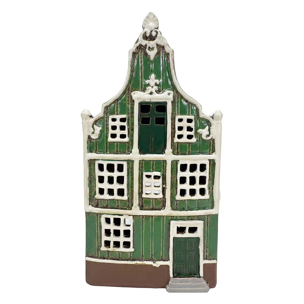 Porte-lampes de Noël chalet Vert Marron 13x9x26 cm