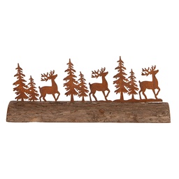 [6Y6191] Decoratie rendieren en kerstbomen 25x5x6 cm
