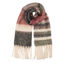 Schal Damen Rot Grau 50x180 cm