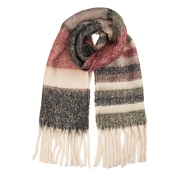 [JZSC0853] Foulard Femme Rouge Gris 50x180 cm
