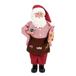 [66227] Decorazioni Natalizie Babbo Natale Rosso Bianco 22x19x45 cm
