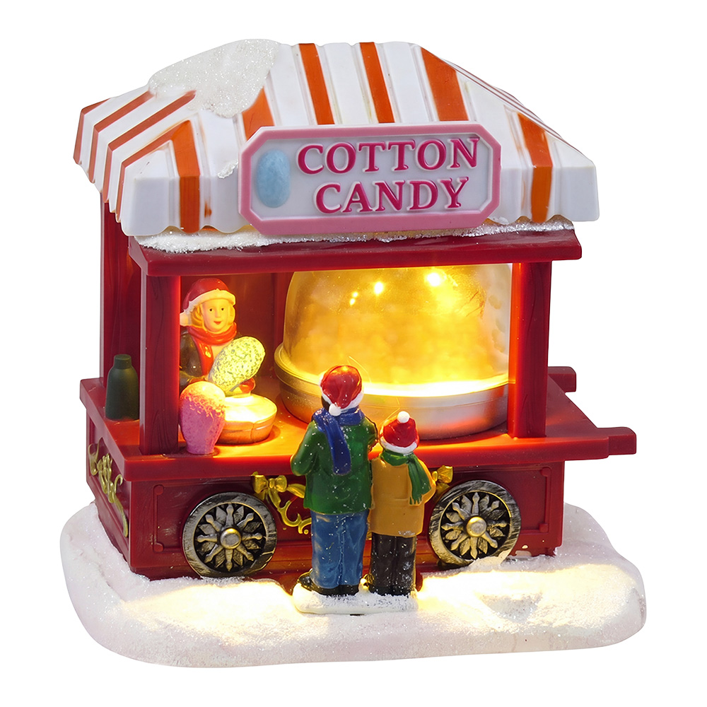 Kerstdecoratie marktkraampje met LED 14x9x13 cm / 3xAAA