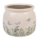 Vaso Porta Pianta Beige Verde Ø 12x10 cm