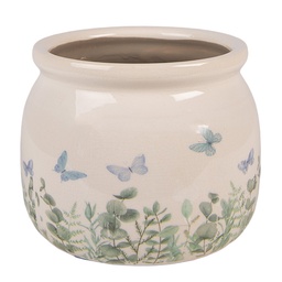 [6CE2441S] Flower Pot Inside Beige Green Ø 12x10 cm