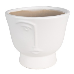 [6CE1570M] Vaso Porta Pianta Bianco Ø 14x12 cm