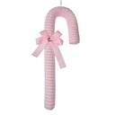 Decorazione Natalizia Pendente Bastoncino di zucchero Rosa Bianco 17x5x45 cm