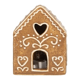 [6CE2330] Decoratie huisje met LED 8x6x10 cm