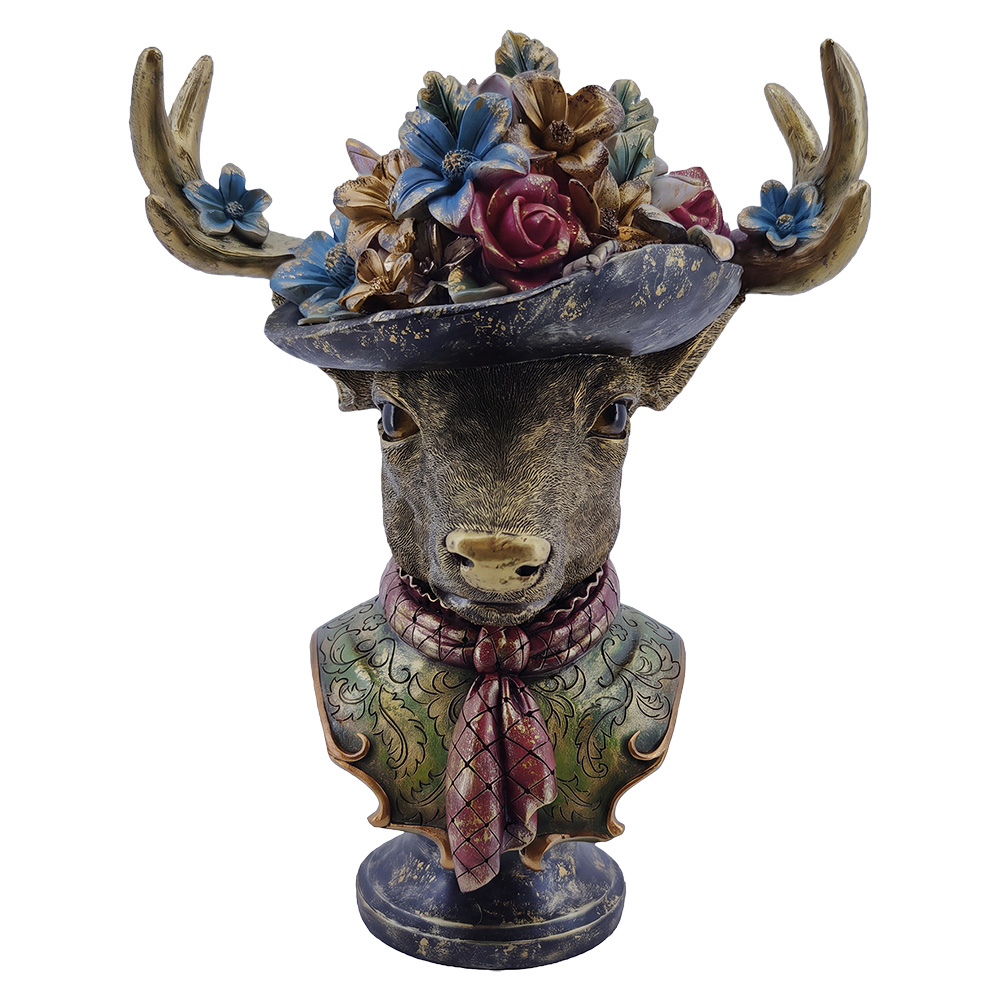 Décoration Cerf Marron Couleur or 29x22x40 cm