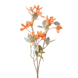 [6PL0428O] Branche décorative avec fleurs Orange 61 cm