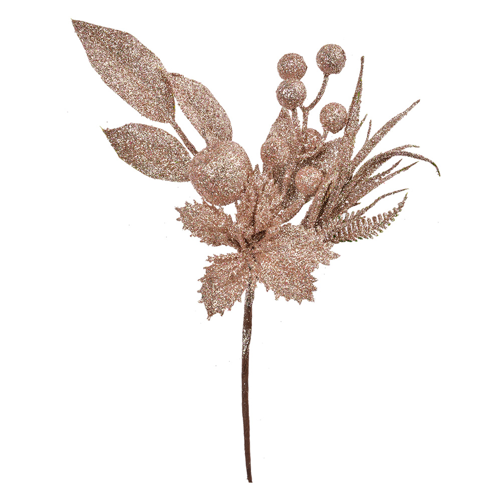 Weihnachtsdeko Ast Rosa 7x5x25 cm