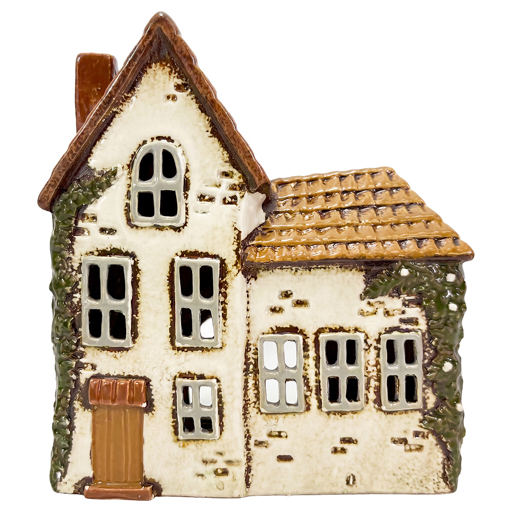 Porte-lampes de Noël chalet Beige Marron 19x10x20 cm