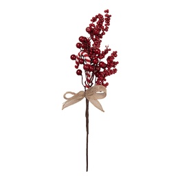 [66673] Branche de Décoration de Noël Rouge Blanc 10x4x38 cm