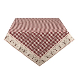 [COL01] Tischdecke Quadratisch Rot, Beige 100x100 cm