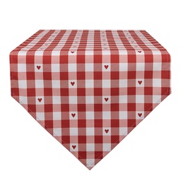 [LVT65] Runner da Tavola Bianco Rosso 50x160 cm