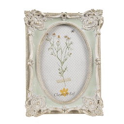 [2F1118] Picture Frame Green Silver colored 14x3x19 cm / 10x15 cm