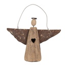 Christmas Decoration Hanger Angel Brown 18x2x14/18 cm