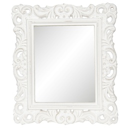 Clayre & Eef Mirror 31x36 cm White Artificial Leather