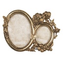 Clayre & Eef Photo Frame 15x18 cm Gold colored Polyresin Flowers
