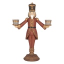 Candlestick Nutcracker Red Gold colored 21x9x30 cm