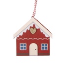 Decorative Hanger House Red White 8x3x8 cm