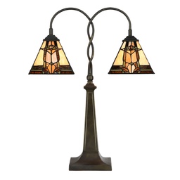 [5LL-6322] Lampe de table Tiffany Beige 48x66 cm E27/max 2x40W