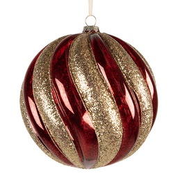[6GL5437] Christmas Bauble Red Gold colored Ø 20x20 cm
