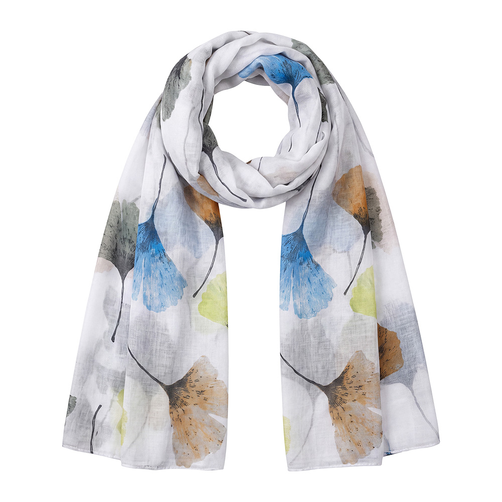 Foulard Donna stampato Bianco 85x180 cm