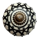 Doorknob White Black Ø 4x3 cm / S3 cm