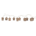 Decoration light string houses 10 lights LED Brown White 150 cm / 2xAA