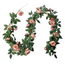 Artificial Flower Rose Garland Pink 10x10x150 cm