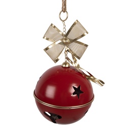 [6Y5906] Décoration Cloche Rouge Couleur or Ø 24x49 cm